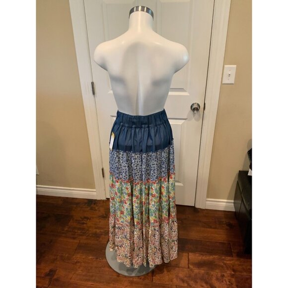 Loretta Caponi Multicolor Floral Tiered Ruffle Maxi Skirt, Size XS - Picture 5 of 7